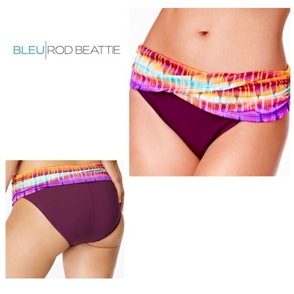 New. BLEU Rod Beattie Multicolored sarong bikini bottom.  14 - Picture 1 of 10